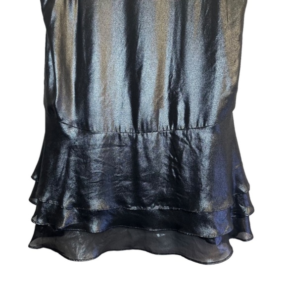 BANANA REPUBLIC Top Sz. S Petite Metallic Tiered Ruffle Hem Peplum Whimsical NEW - Picture 10 of 15